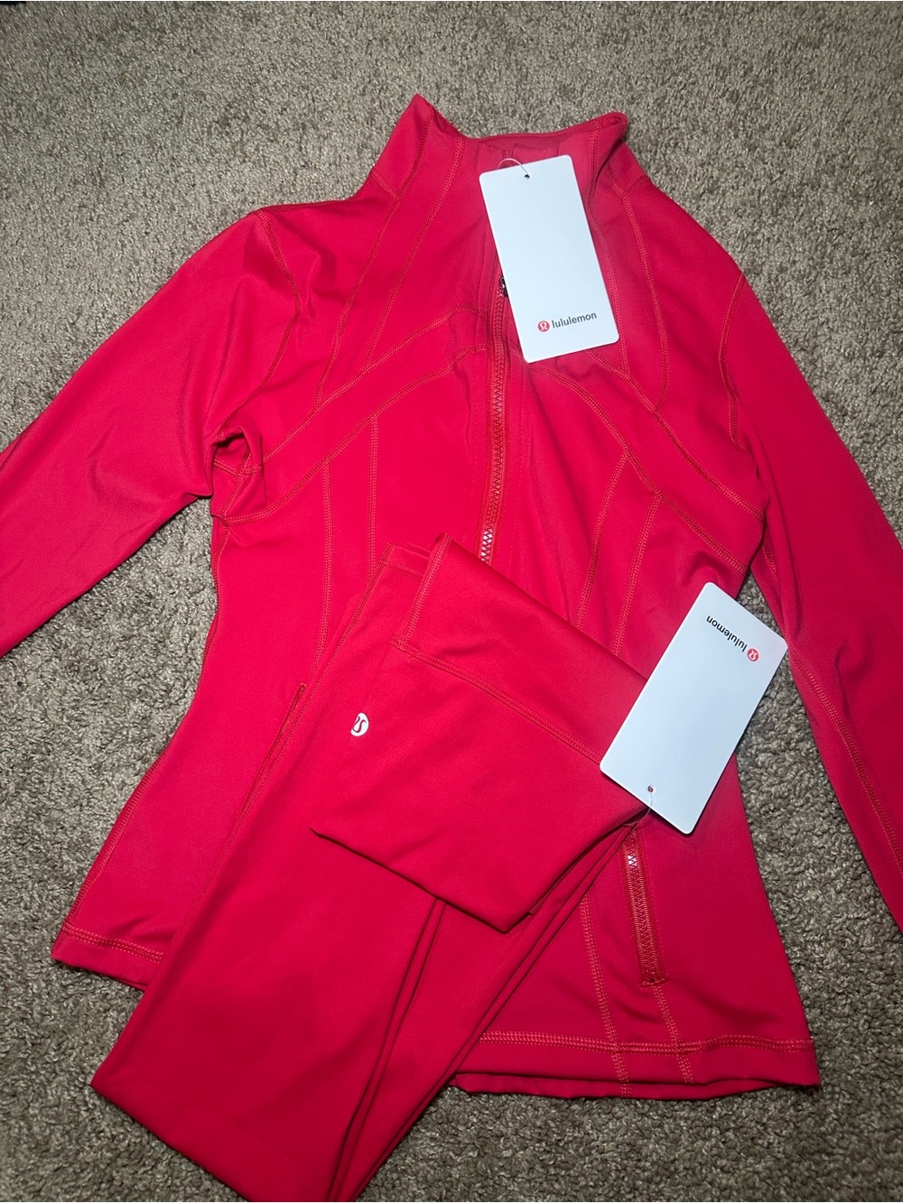 lululemon athletica red leggings set